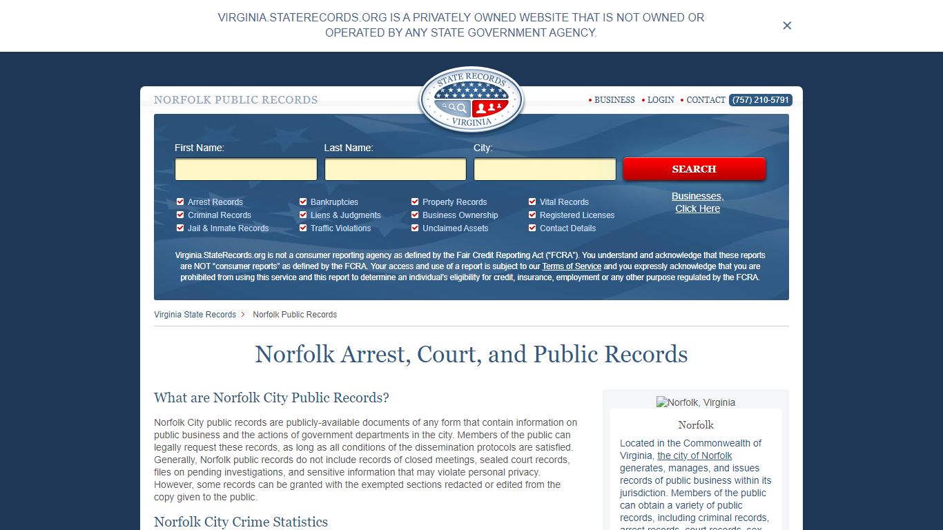 Norfolk Arrest and Public Records | Virginia.StateRecords.org