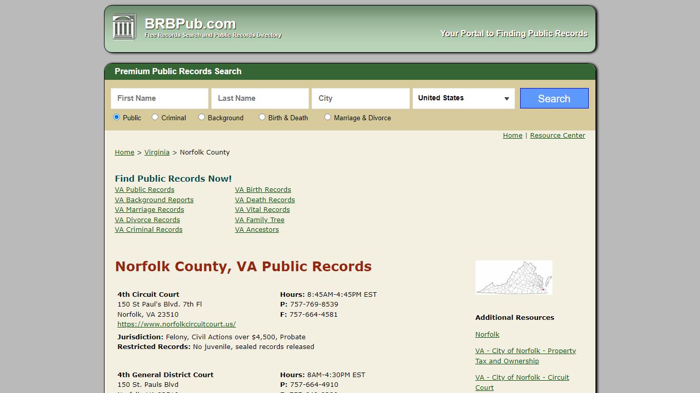Norfolk County Public Records | Search Virginia Government Databases